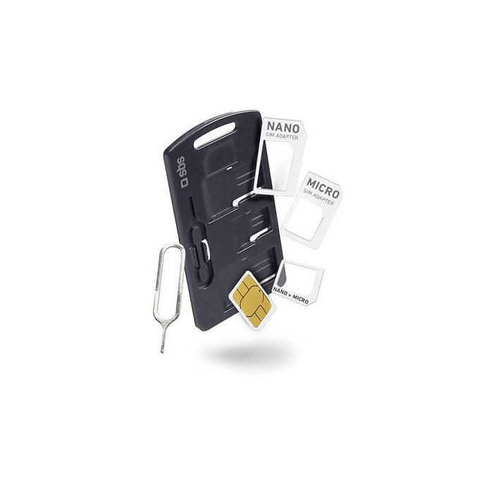 SBS - Kit adaptor SIM pentru dispozitive mobile, negru