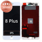 Ecran pentru iPhone 8 Plus, White, Sticlă tactilă cu ramă, Refurbished