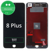 Ecran pentru iPhone 8 Plus, Black, Sticlă tactilă cu ramă