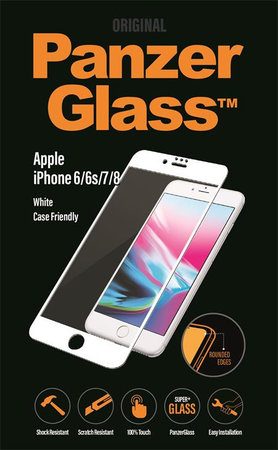 PanzerGlass - Sticlă întârită Case Friendly pentru iPhone 8/7/6s/6, albă