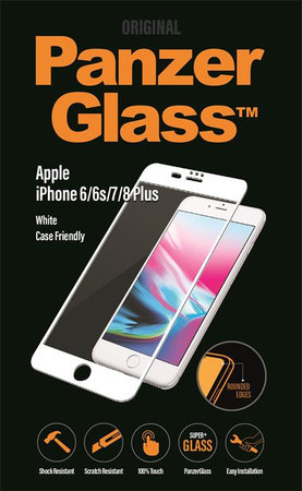 PanzerGlass - Sticlă întârită Case Friendly pentru iPhone 8/7/6s/6 Plus, albă