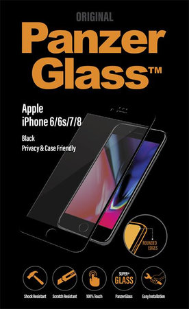 PanzerGlass - Sticlă întârită Privacy Case Friendly pentru iPhone 8/7/6s/6, negru