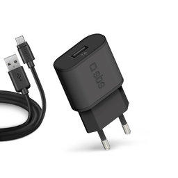 SBS - 5W Adaptor de încărcare USB + Cablu USB / Micro-USB, negru