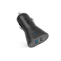 SBS - Incărcător de Ma?ină 2x USB, 2.4A, negru