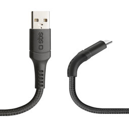 SBS - Cablu UNBREAKABLE - USB / USB-C (1m), negru