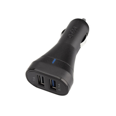 SBS - Incărcător de Ma?ină 2x USB, 3.1A, negru