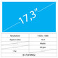 17.3 LCD Fat Mat 40 pin Full HD