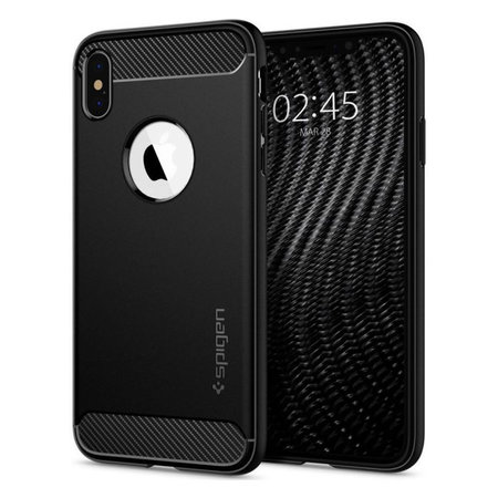 Spigen - Caz Rugged Armor pentru iPhone X a XS, negru