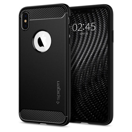 Spigen - Caz Rugged Armor pentru iPhone XS Max, negru