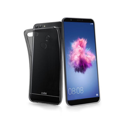 SBS - Caz Skinny pentru Huawei P Smart/Huawei Enjoy 7S, transparent negru