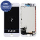 Ecran In-Cell pentru iPhone 7, White, Sticlă tactilă cu ramă, FixPremium