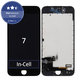 Ecran In-Cell pentru iPhone 7, Black, Sticlă tactilă cu ramă, FixPremium