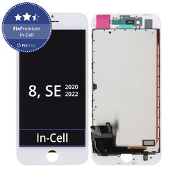 Apple iPhone 8, SE (2020), SE (2022) - Ecran LCD + Sticlă Tactilă + Ramă (White) In-Cell FixPremium