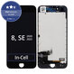 Ecran In-Cell pentru iPhone 8, SE (2020), SE (2022), Black, Sticlă tactilă cu ramă, FixPremium