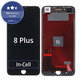 Ecran In-Cell pentru iPhone 8 Plus, Black, Sticlă tactilă cu ramă, FixPremium