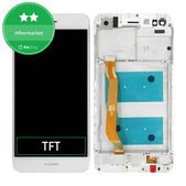 Huawei P9 lite mini, Y6 Pro (2017) - Ecran LCD + Sticlă Tactilă + Ramă (White) TFT