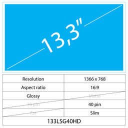 13.3 LCD Slim Lucios 40 pin HD