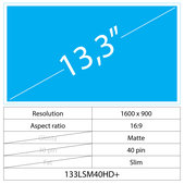 13.3 LCD Slim Mat 40 pin HD+