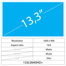 13.3 LCD Slim Mat 40 pin HD+