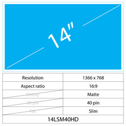 14 LCD Slim Mat 40 pin HD