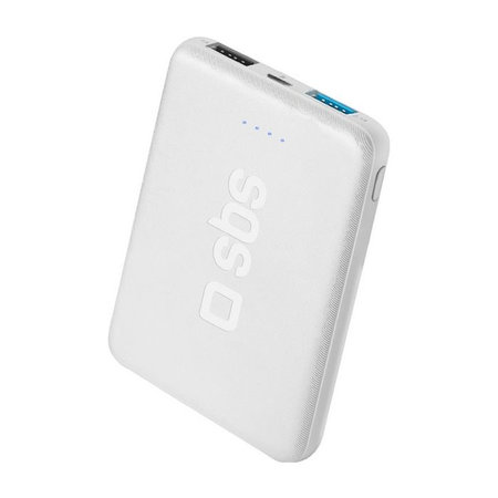 SBS - PowerBank 5000 mAh - 2x USB, Micro-USB, alb