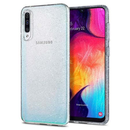 Spigen - Husă Glitter din cristal lichid pentru Samsung Galaxy A50, transparentă