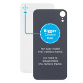 Apple iPhone XR - Sticlă Carcasă Spate cu Orificiu Mărit pentru Cameră (White)