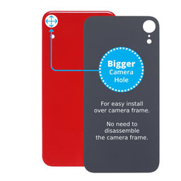 Apple iPhone XR - Sticlă Carcasă Spate cu Orificiu Mărit pentru Cameră (Red)