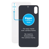 Apple iPhone XS - Sticlă Carcasă Spate cu Orificiu Mărit pentru Cameră (Silver)