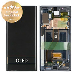 Samsung Galaxy Note 10 Plus - Ecran LCD + Sticlă Tactilă + Ramă (Aura Black) - GH82-20838A, G82-20900A Genuine Service Pack