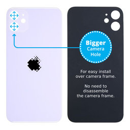 Apple iPhone 11 - Sticlă Carcasă Spate cu Orificiu Mărit pentru Cameră (Purple)