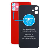 Apple iPhone 11 - Sticlă Carcasă Spate cu Orificiu Mărit pentru Cameră (Red)
