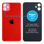 Apple iPhone 11 - Sticlă Carcasă Spate cu Orificiu Mărit pentru Cameră (Red)