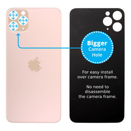 Apple iPhone 11 Pro - Sticlă Carcasă Spate cu Orificiu Mărit pentru Cameră (Gold)