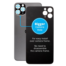 Apple iPhone 11 Pro - Sticlă Carcasă Spate cu Orificiu Mărit pentru Cameră (Space Gray)