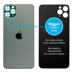 Apple iPhone 11 Pro - Sticlă Carcasă Spate cu Orificiu Mărit pentru Cameră (Green)