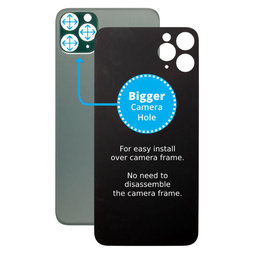 Apple iPhone 11 Pro Max - Sticlă Carcasă Spate cu Orificiu Mărit pentru Cameră (Green)
