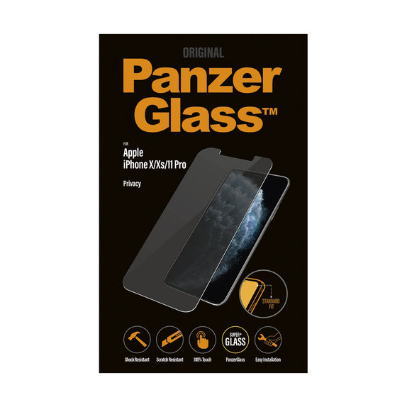 PanzerGlass - Geam Securizat Privacy Standard Fit pentru iPhone X, XS & 11 Pro, transparent