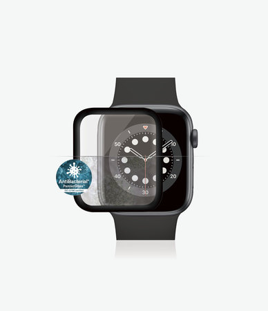 PanzerGlass - Geam securizat Full Silicone pentru Apple Watch Series 4, 5, 6, SE (1st gen) & SE (2nd gen) 44mm, negru