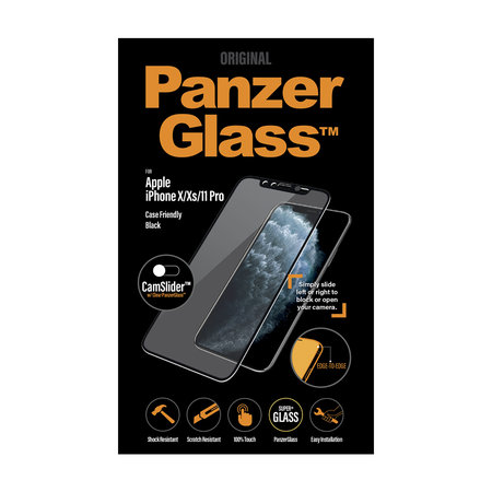 PanzerGlass - Geam Securizat Case Friendly CamSlider pentru iPhone X, XS ?i 11 Pro, black