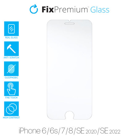 FixPremium Glass - Sticlă securizată pentru iPhone 6, 6s, 7, 8, SE 2020 & SE 2022