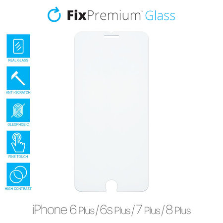 FixPremium Glass - Geam securizat pentru iPhone 6 Plus, 6s Plus, 7 Plus & 8 Plus