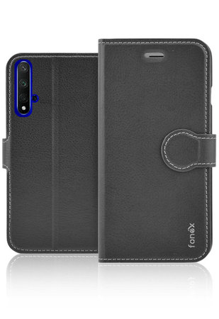 Fonex - Husă Book Identity pentru Honor 20/Honor 20s/Huawei Nova 5T, neagră