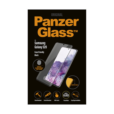 PanzerGlass - Geam Securizat Case Friendly pentru Samsung Galaxy S20+, Fingerprint komp., negru