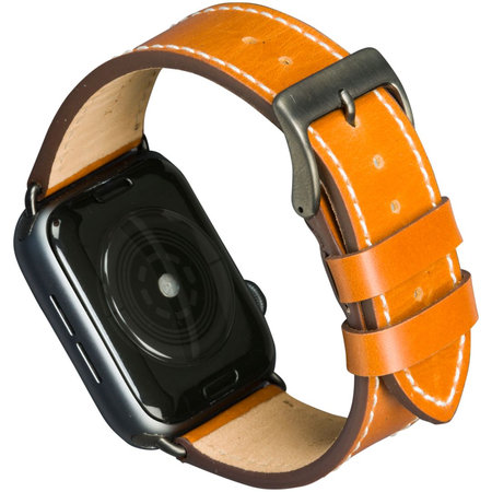 MODE - Brățară piele Copenhaga pentru Apple Watch 44 mm, maro/gri spațial