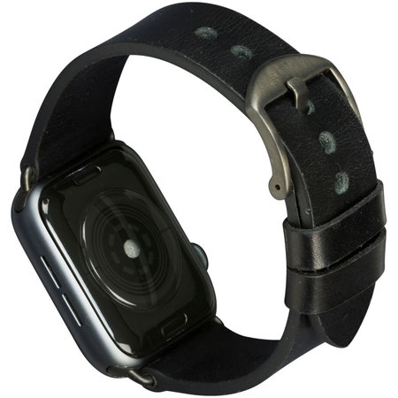 MODE - Brățară piele Bornholm pentru Apple Watch 44 mm, negru/gri spațial