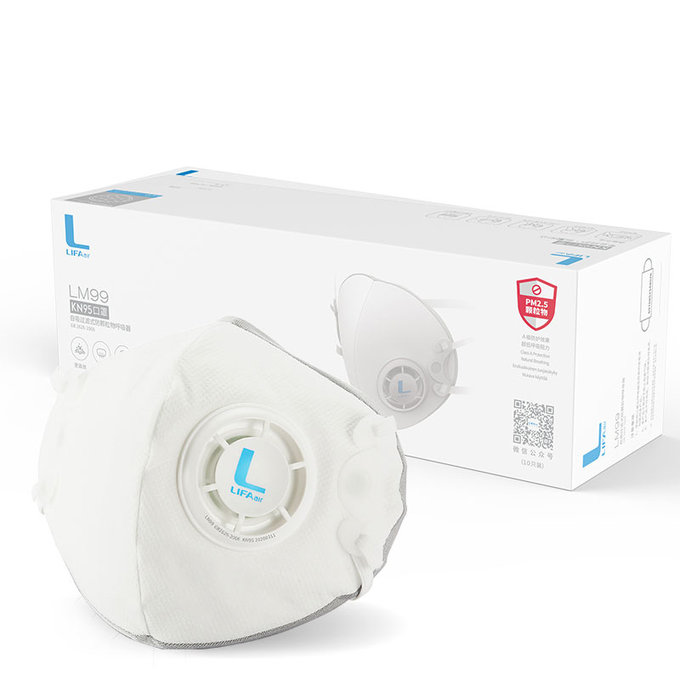 Respirator sport FFP3-KN95 98% filtru, mască respiratorie anti-virus - albă