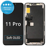 Ecran Soft OLED pentru iPhone 11 Pro, Sticlă tactilă cu ramă, FixPremium
