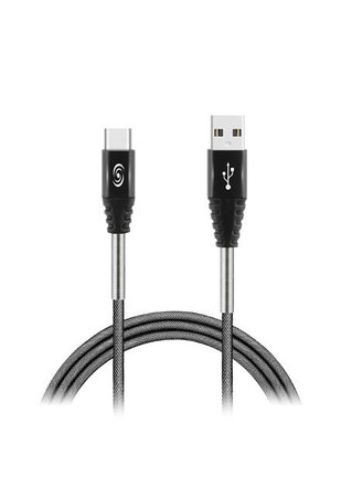 Fonex - Cablu Steel Force USB/USB-C, 2.4A, 12W, 1m, gri