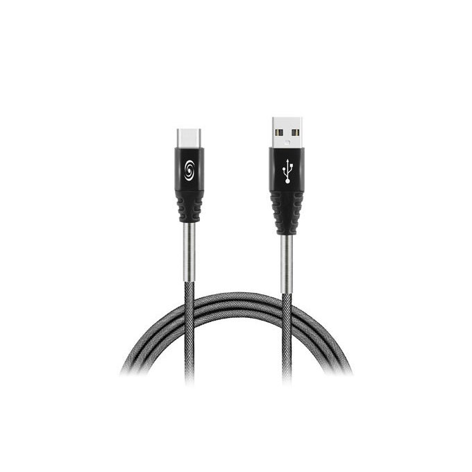 Fonex - Cablu Steel Force USB/USB-C, 2.4A, 12W, 1m, gri